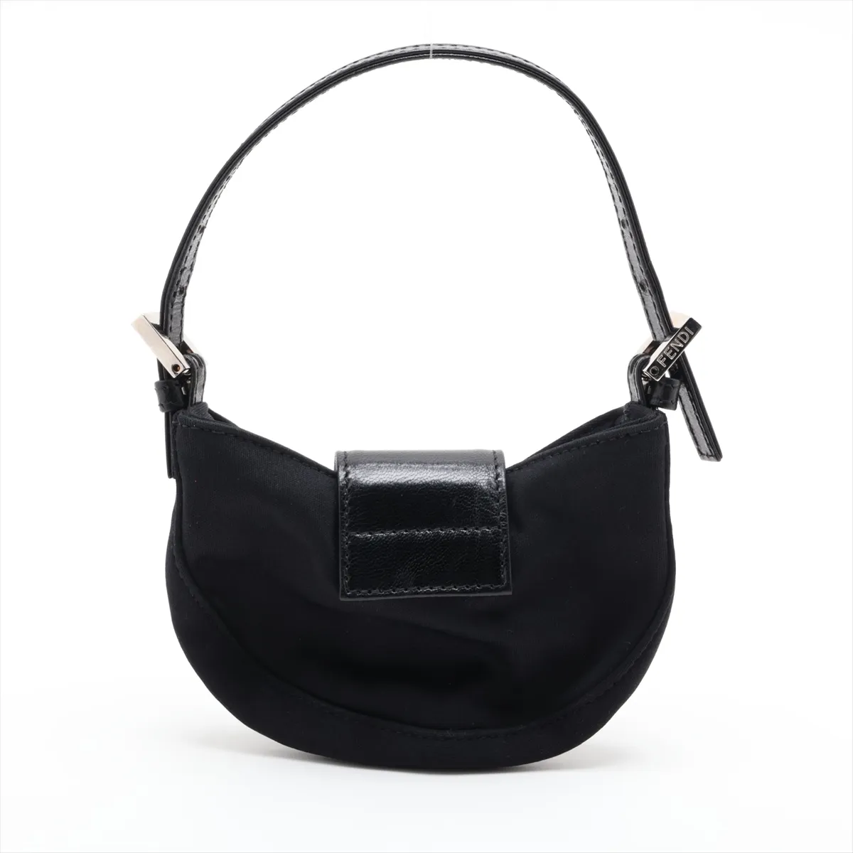 Mini Croissant 26673 Jersey x Leather Handbag, Black — view 2