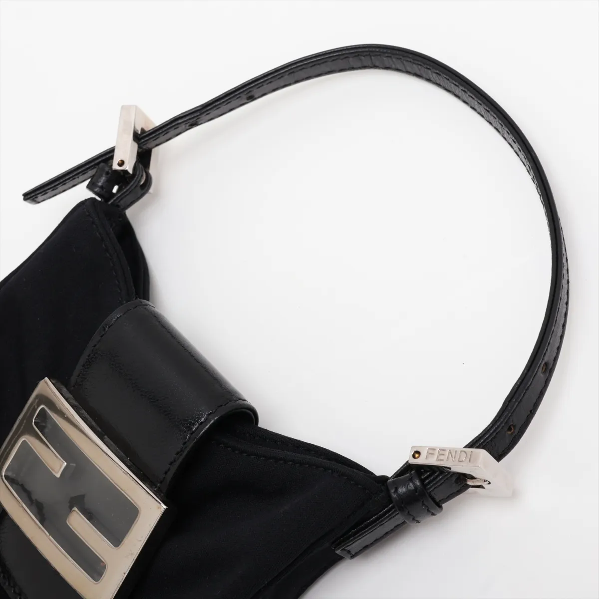 Mini Croissant 26673 Jersey x Leather Handbag, Black — view 5