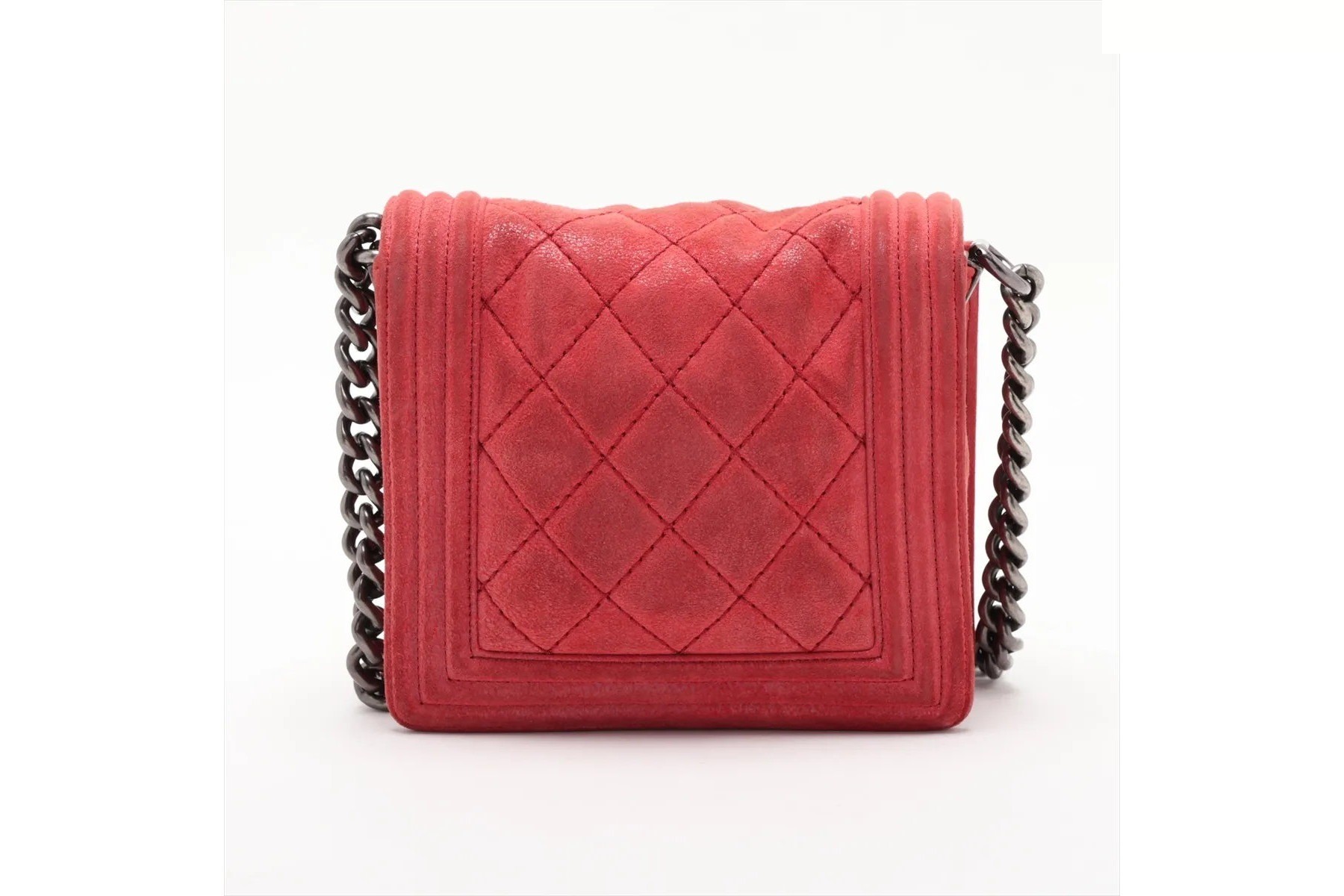 Serial sticker included Boy Chanel Chain Leather Shoulder Bag — view 2