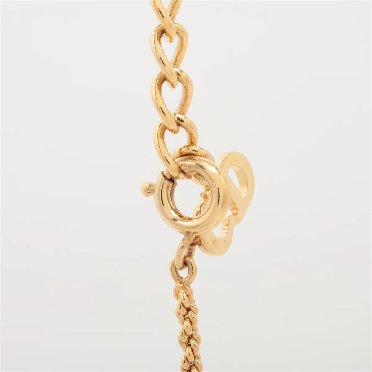 CD logo necklace, gold leaf x rhinestones, — view 4