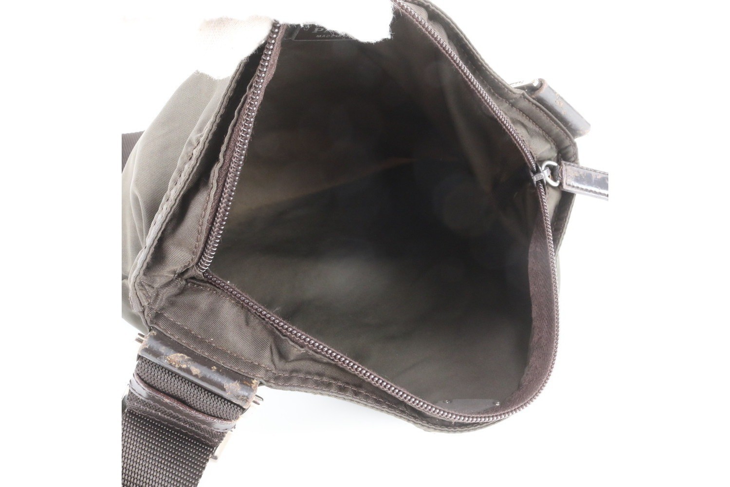 Tessuto Nylon Triangle Logo Shoulder Bag — view 7