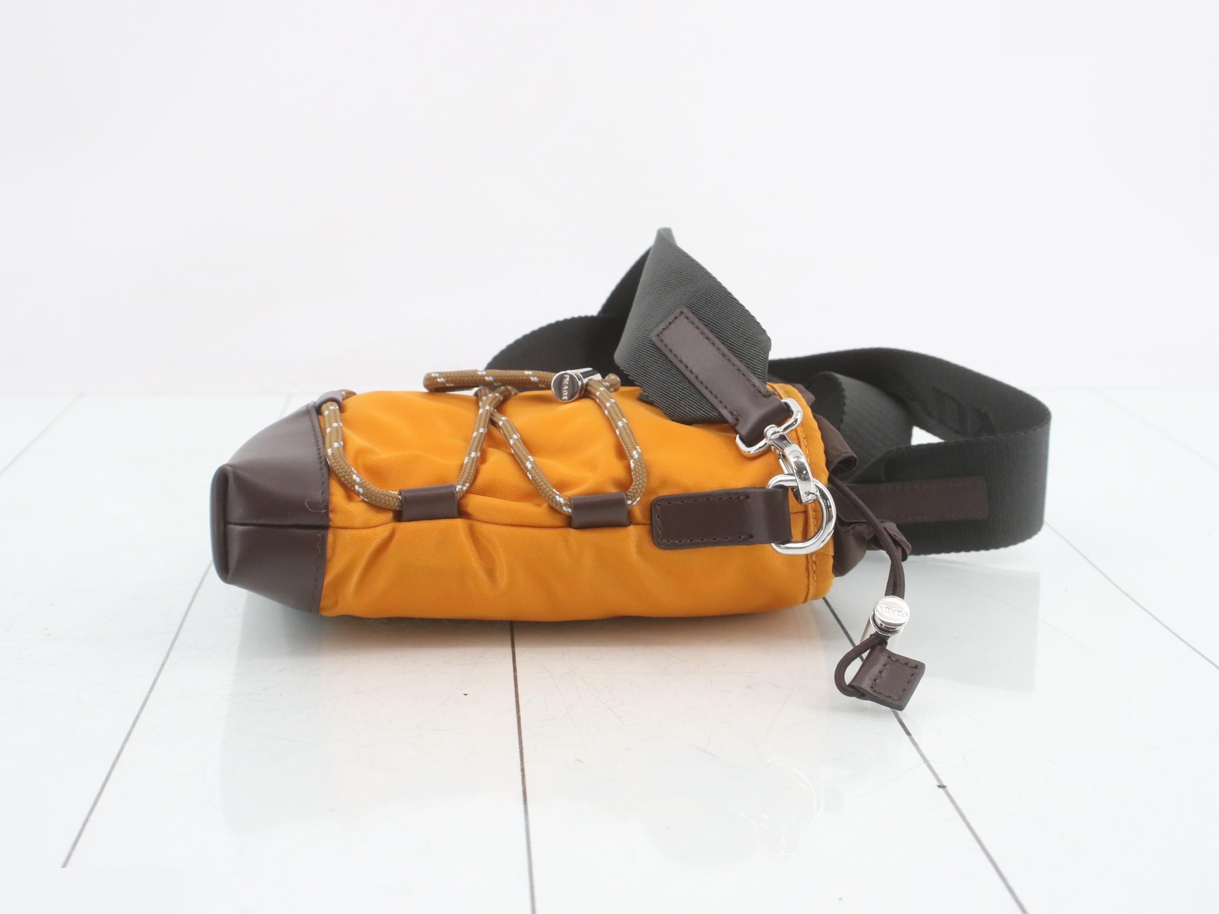 Unused Nylon Shoulder Bag, Orange — view 3