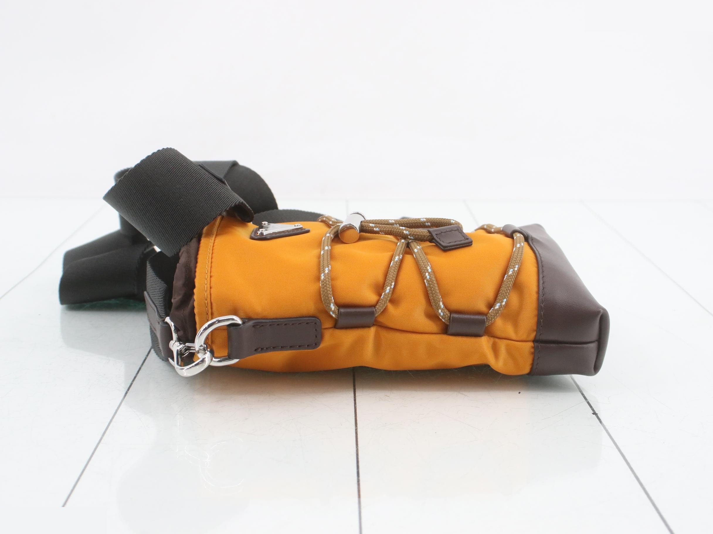 Unused Nylon Shoulder Bag, Orange — view 4