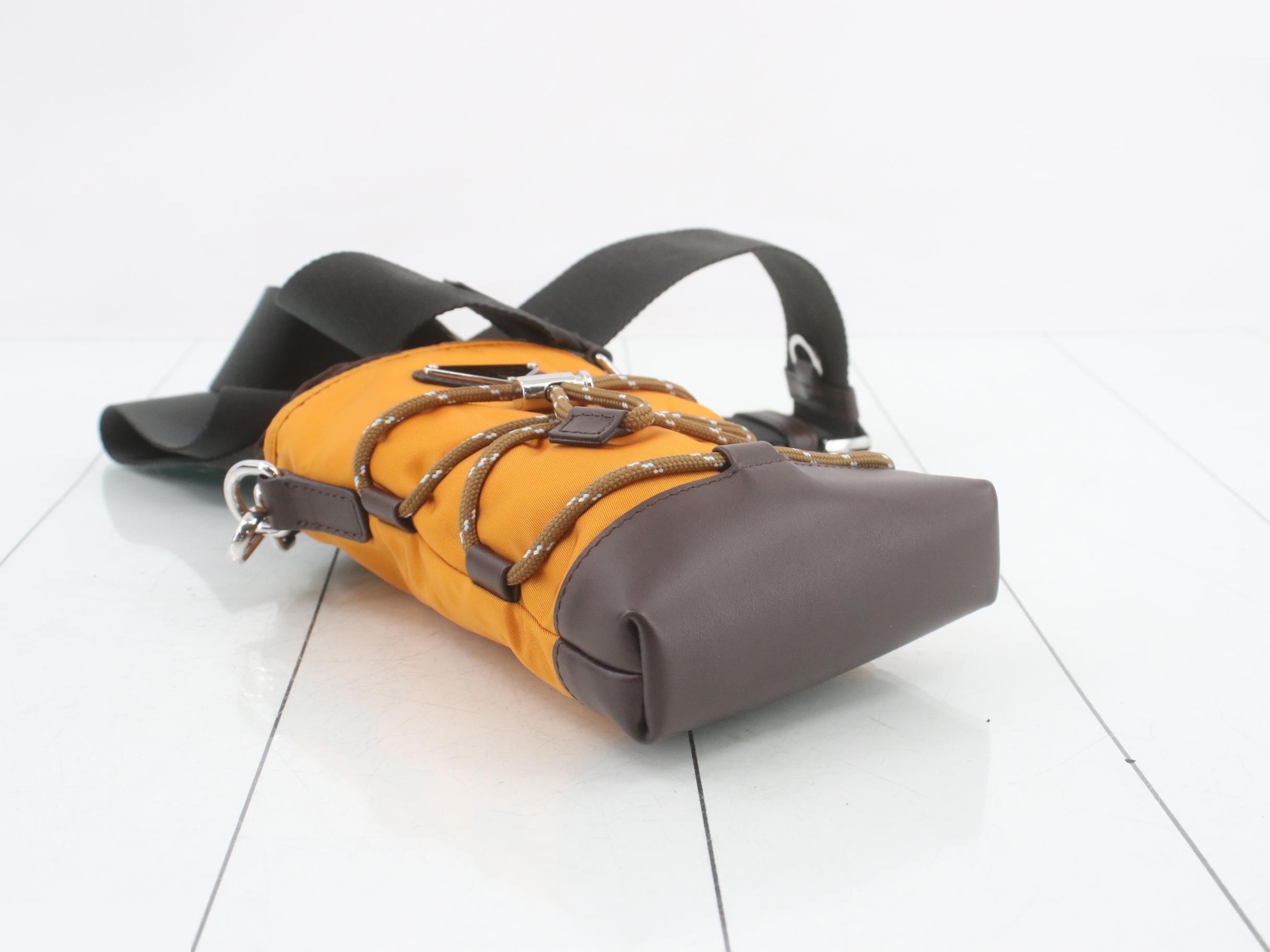 Unused Nylon Shoulder Bag, Orange — view 5