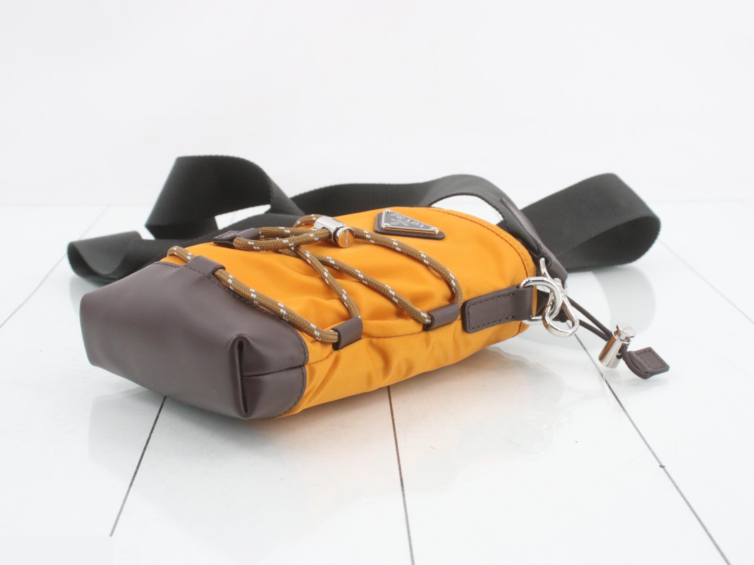 Unused Nylon Shoulder Bag, Orange — view 6