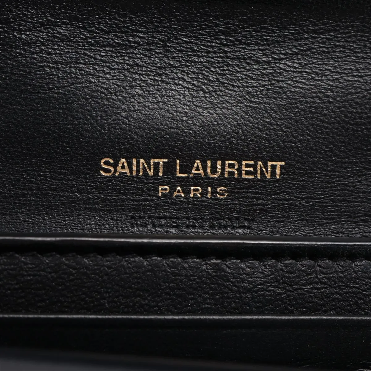 V Stitch YSL Logo GNC692061 Leather Compact Wallet Black — view 8