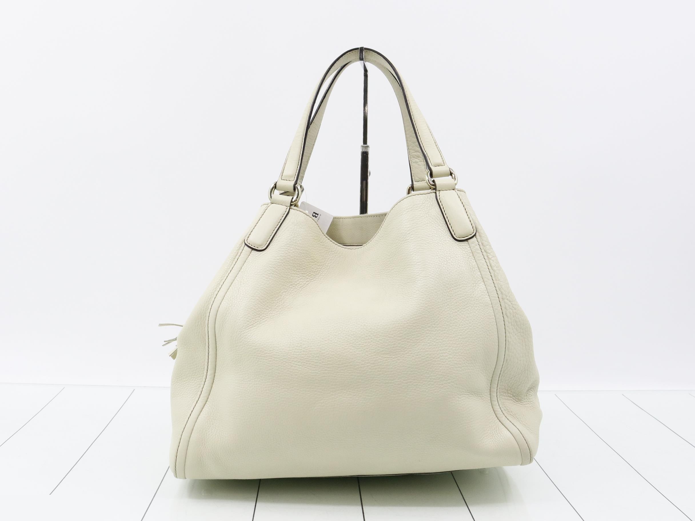 Soho Tote Bag, Leather, White — view 2
