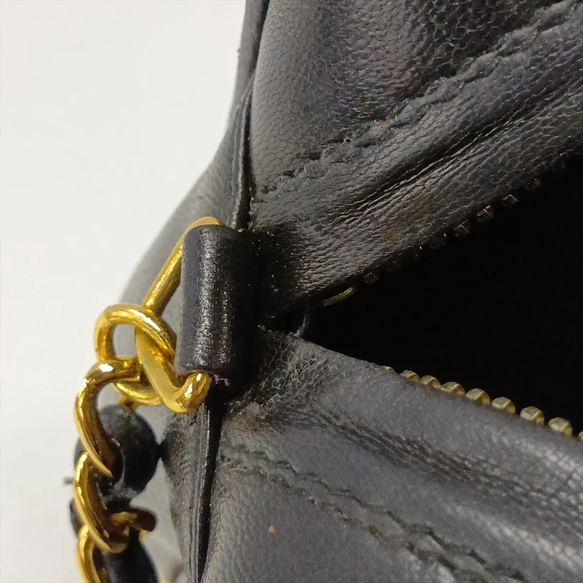 Triple Coco Lambskin Chain Shoulder Bag, Black with Gold Hardware, 3119225, Series 3 — view 12