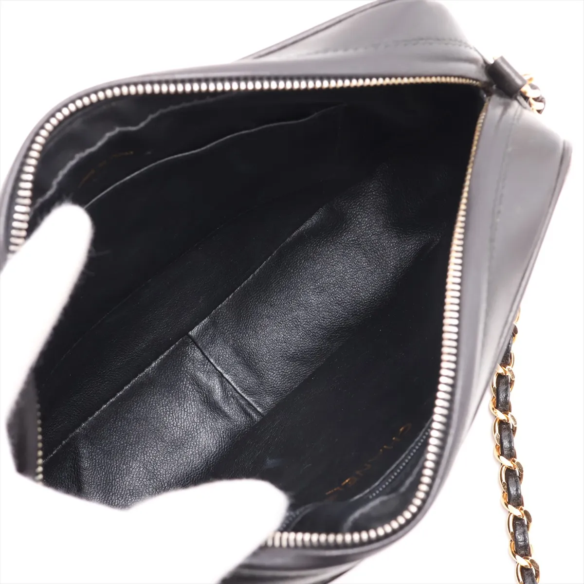 Triple Coco Lambskin Chain Shoulder Bag, Black with Gold Hardware, 3119225, Series 3 — view 6