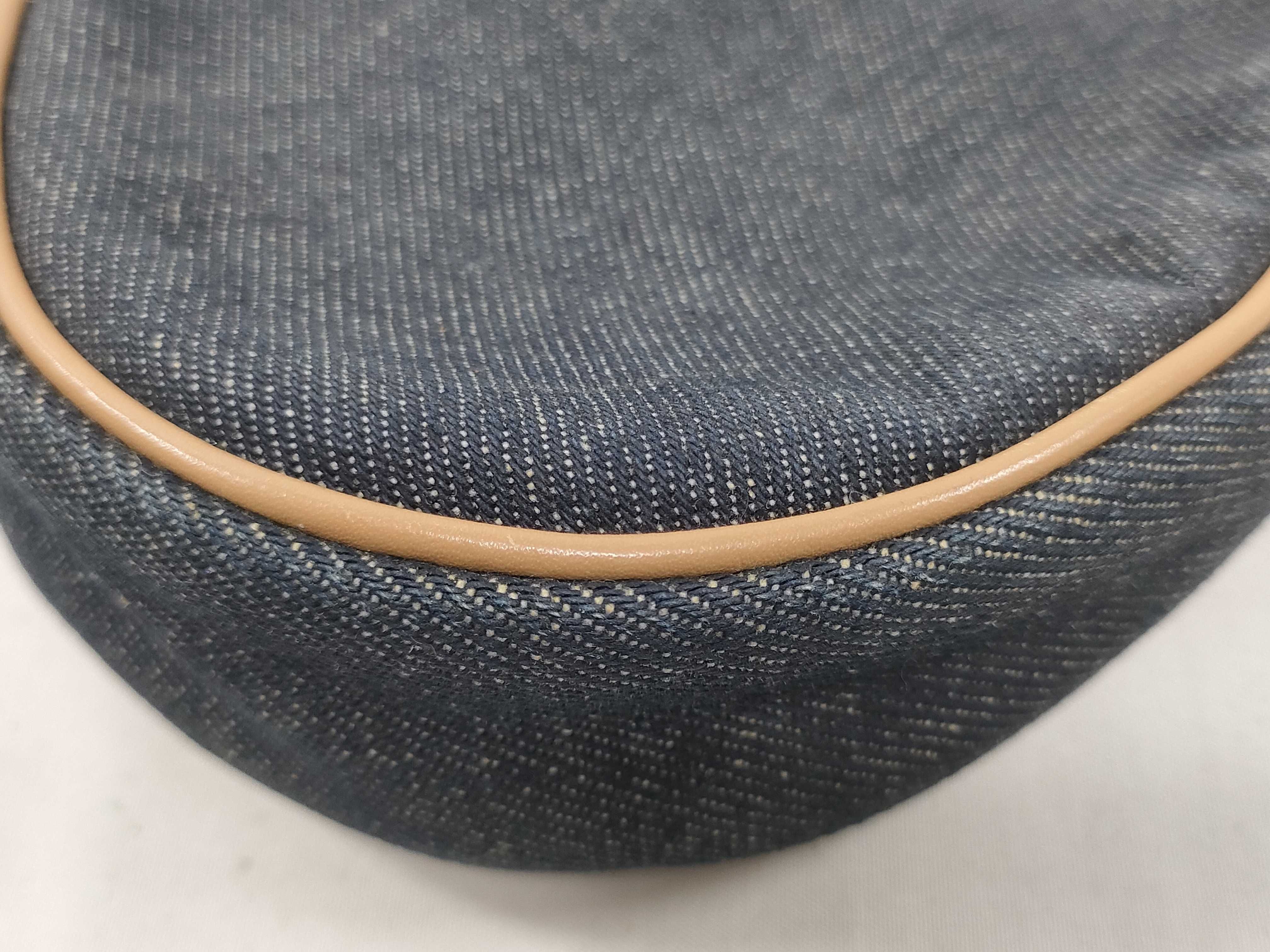 Saddle Bag Denim x Leather Shoulder Bag Blue Pouch — view 4