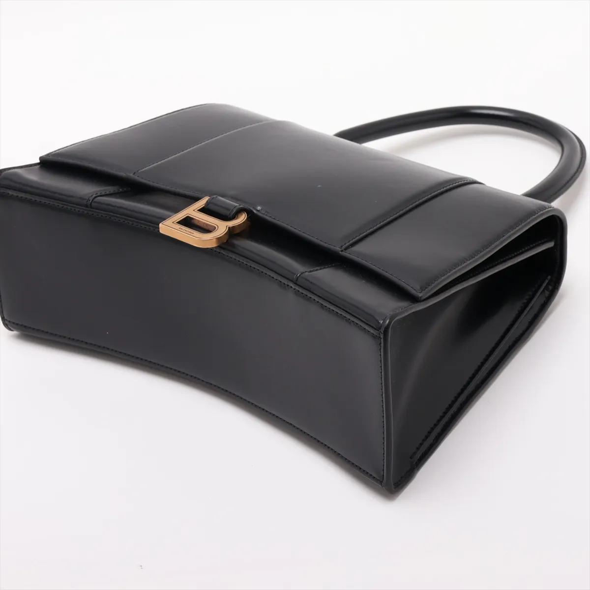 Hourglass Leather 2-Way Handbag, Black, 619668 — view 3