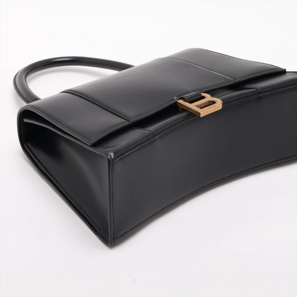 Hourglass Leather 2-Way Handbag, Black, 619668 — view 4