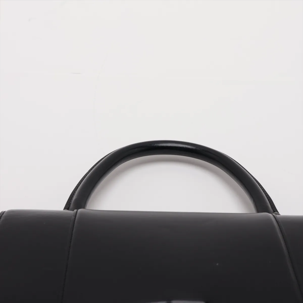 Hourglass Leather 2-Way Handbag, Black, 619668 — view 6