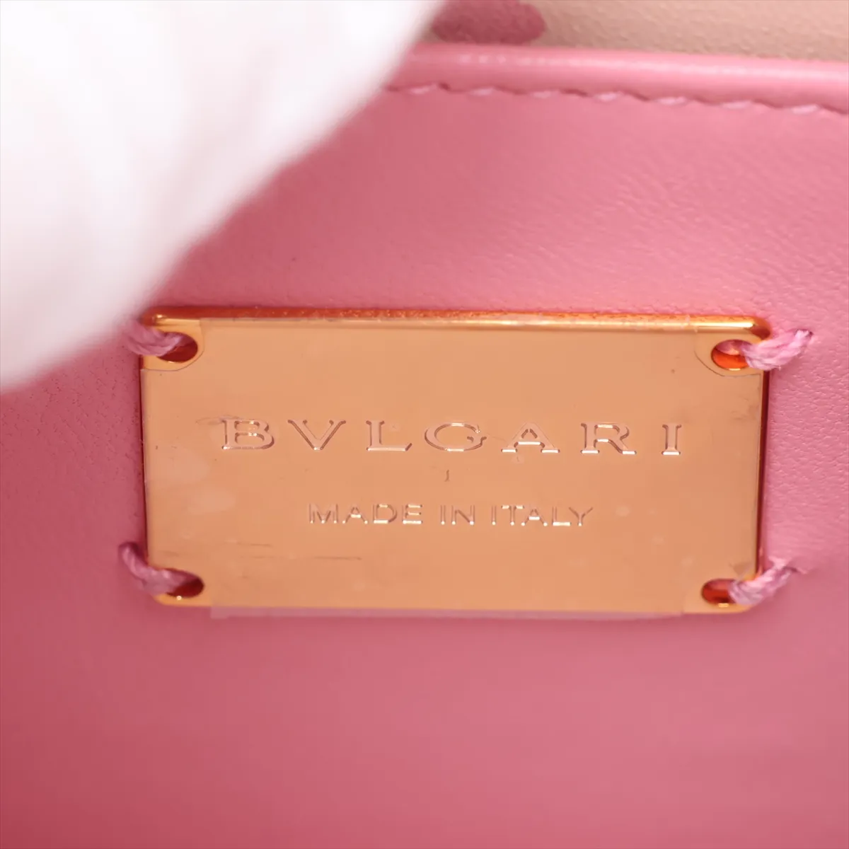 Serpenti Leather 2-Way Handbag, Pink x Beige, with Mirror — view 11
