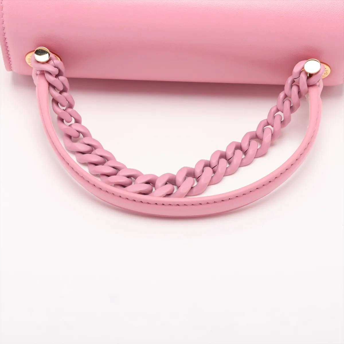 Serpenti Leather 2-Way Handbag, Pink x Beige, with Mirror — view 5