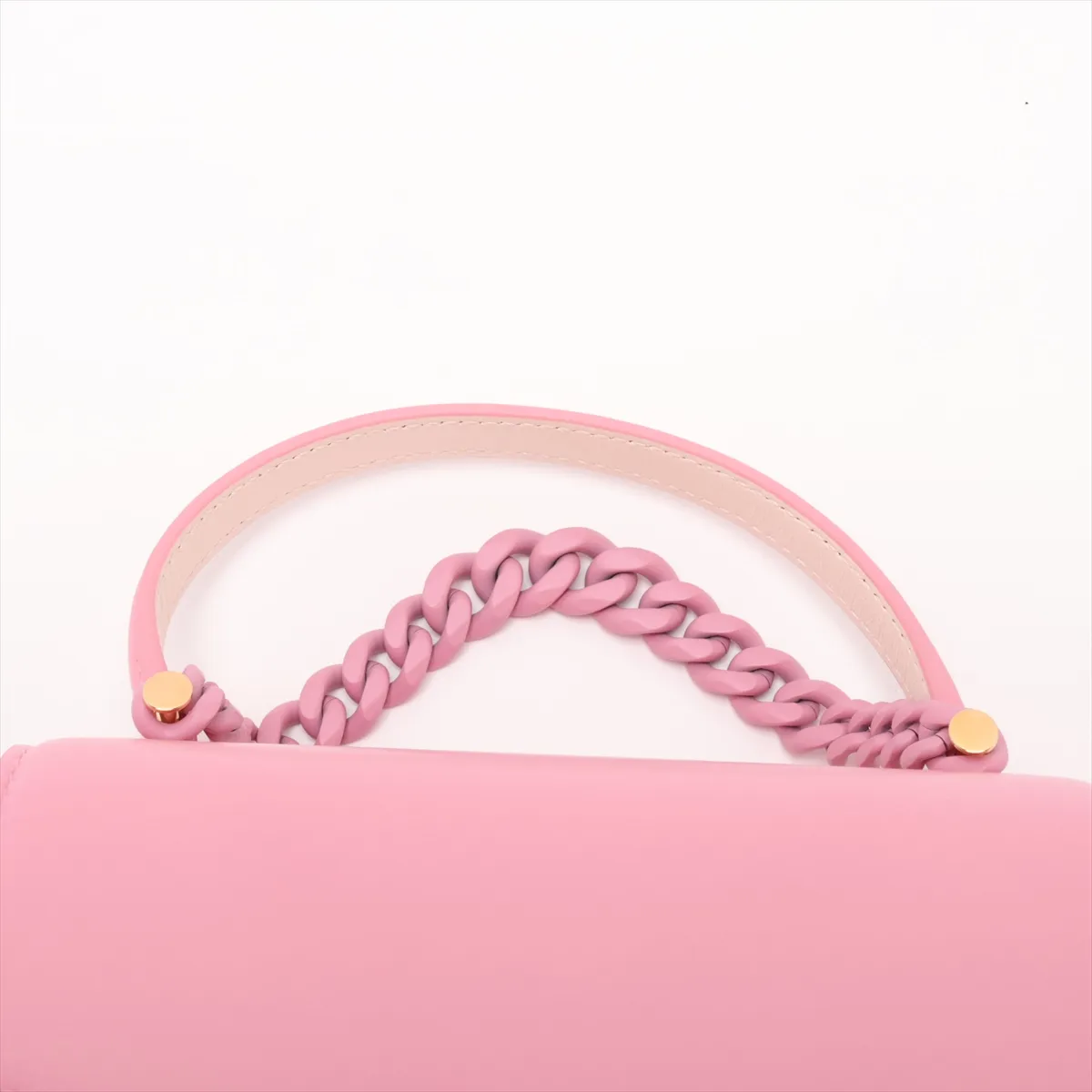 Serpenti Leather 2-Way Handbag, Pink x Beige, with Mirror — view 6