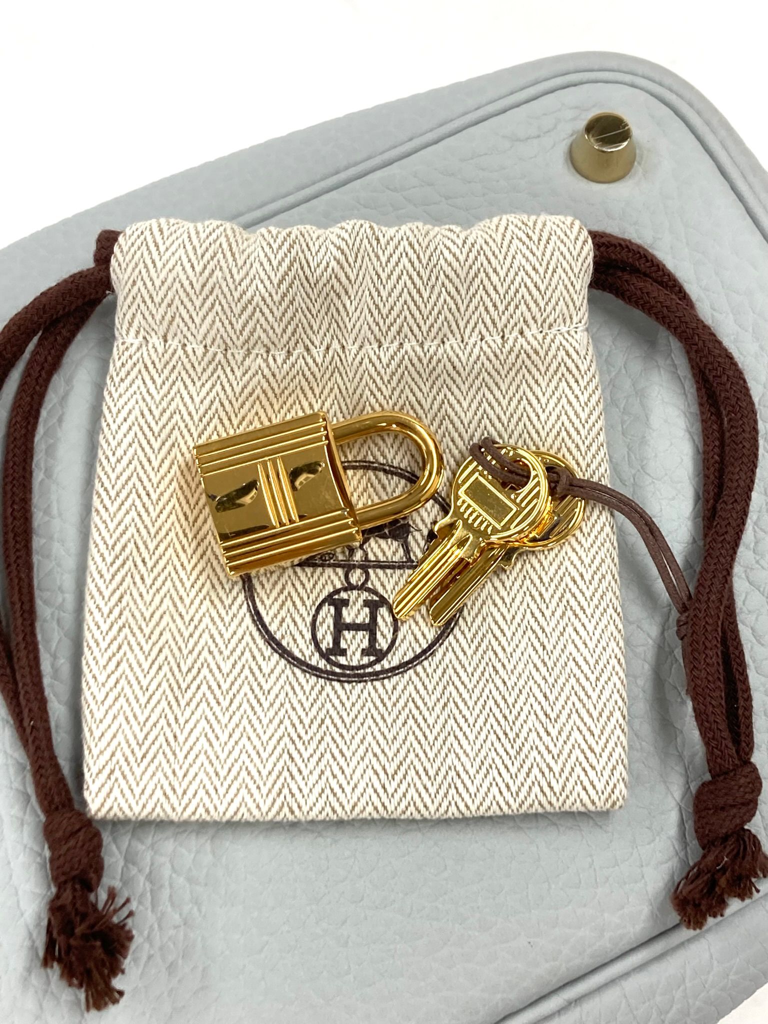 Lightblue Picotin PM,Taurillon Clemence GHW  B Stamp — view 9