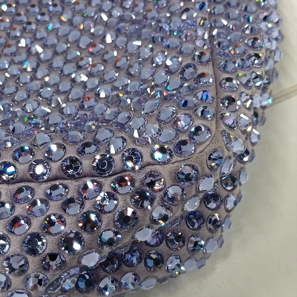 satin and rhinestone handbag, purple — view 11