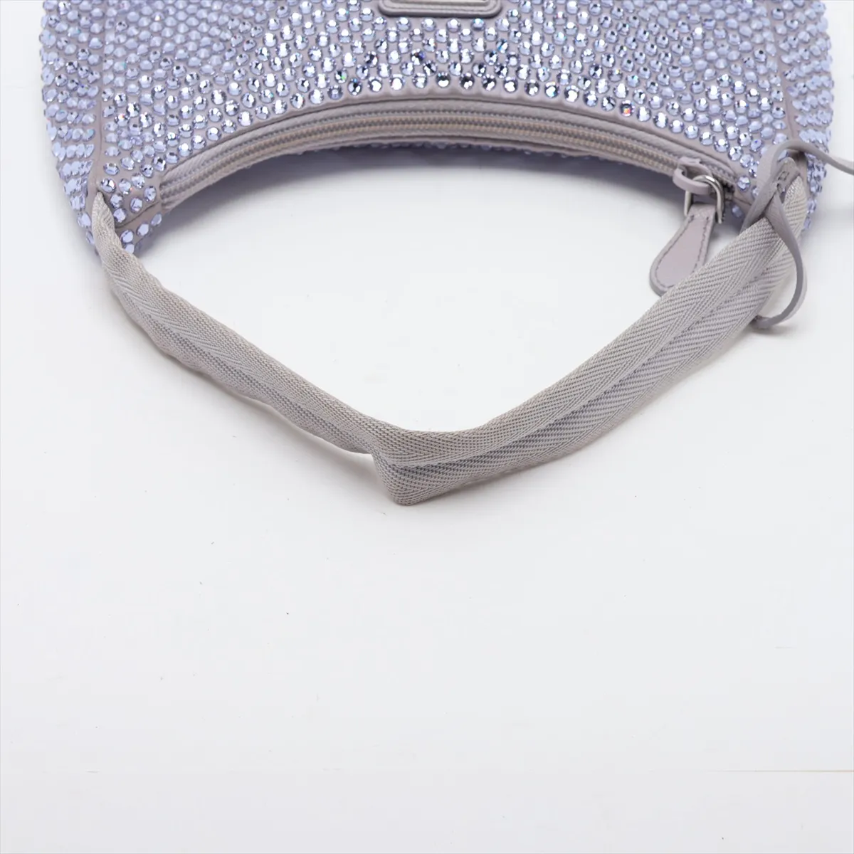 satin and rhinestone handbag, purple — view 5