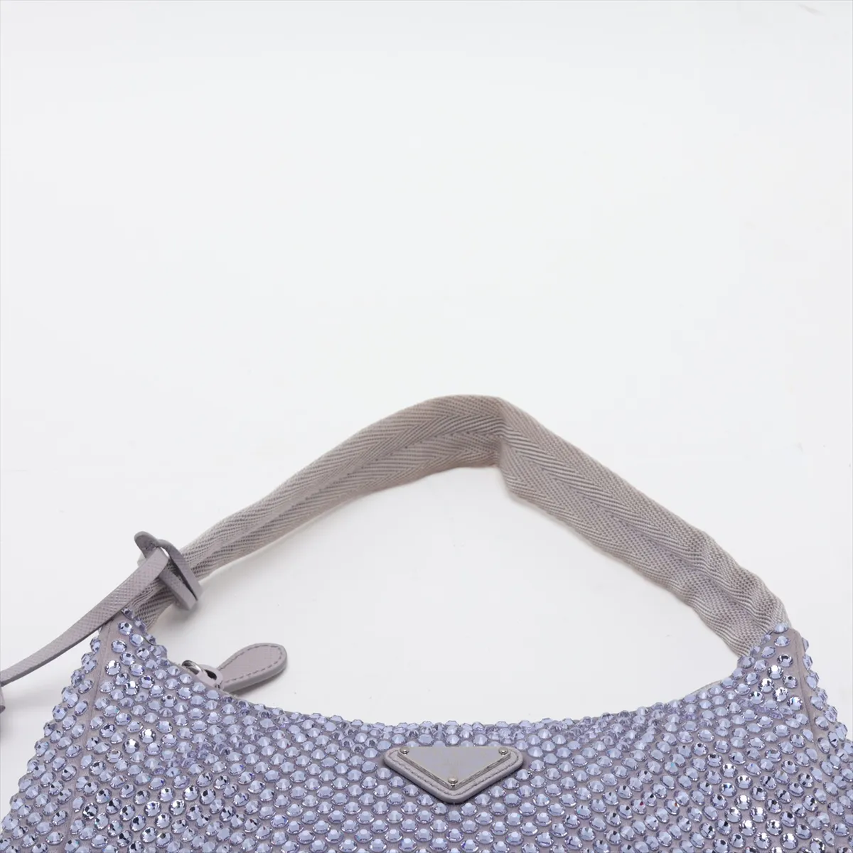 satin and rhinestone handbag, purple — view 6