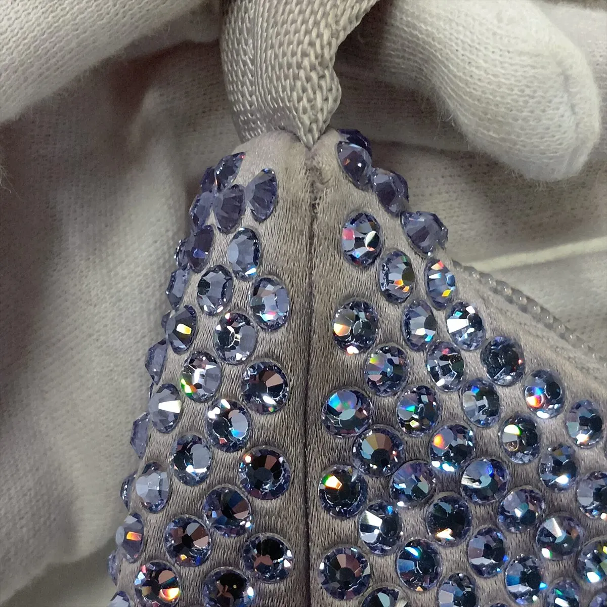 satin and rhinestone handbag, purple — view 9
