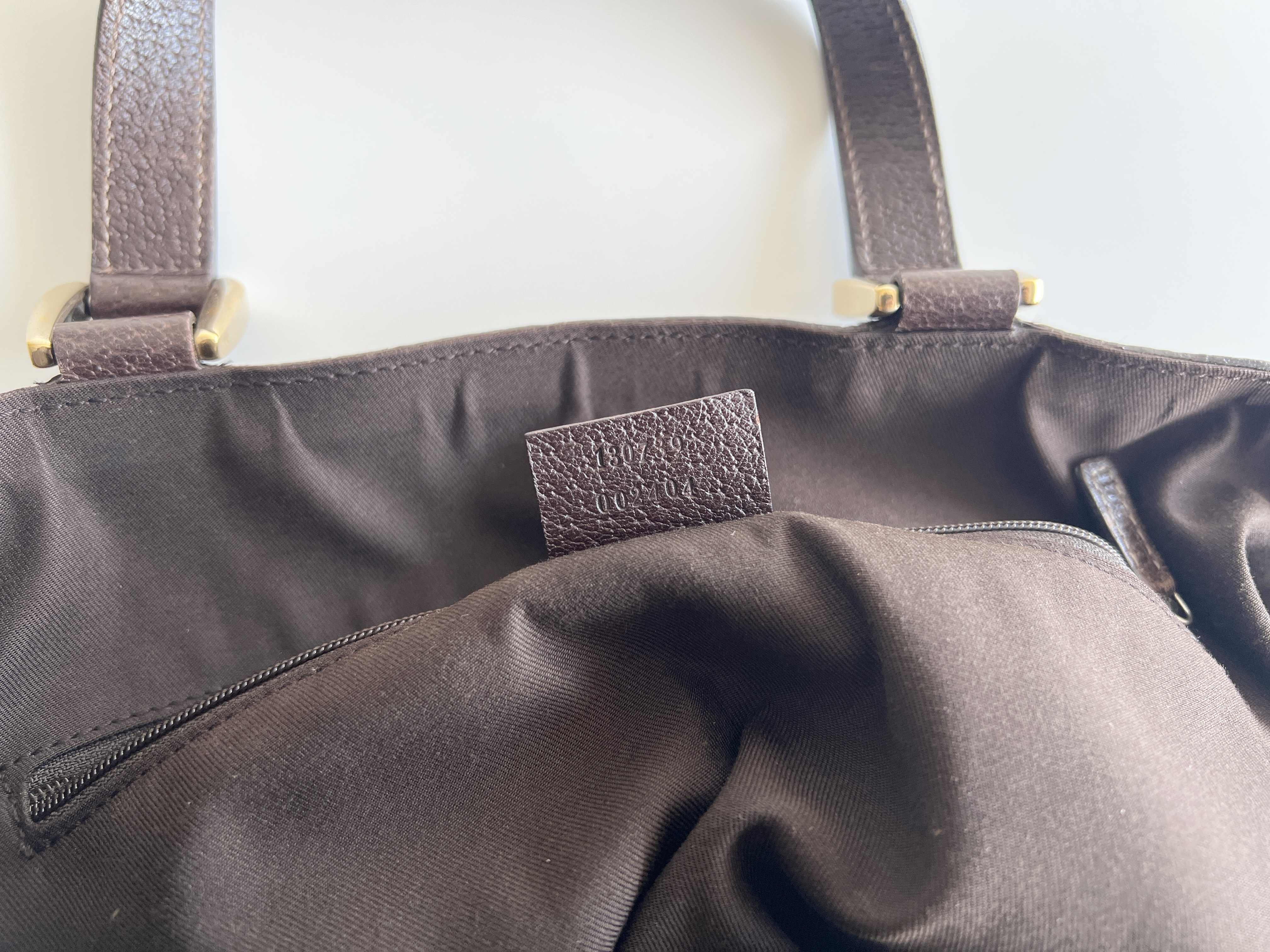 Abbey GG Logo Canvas Leather Handbag Tote Bag — view 7