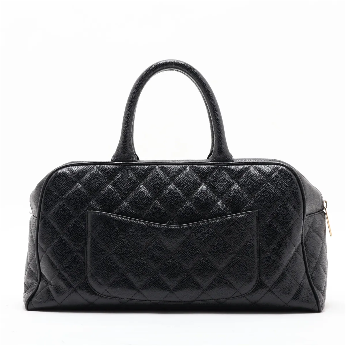 Matelassé Caviar Skin Handbag, Black with Gold Hardware, Item No. 8969401 (Serial Number 8) — view 2