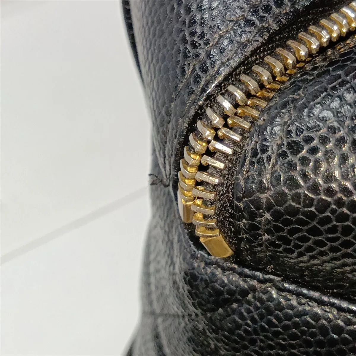 Matelassé Caviar Skin Handbag, Black with Gold Hardware, Item No. 8969401 (Serial Number 8) — view 15