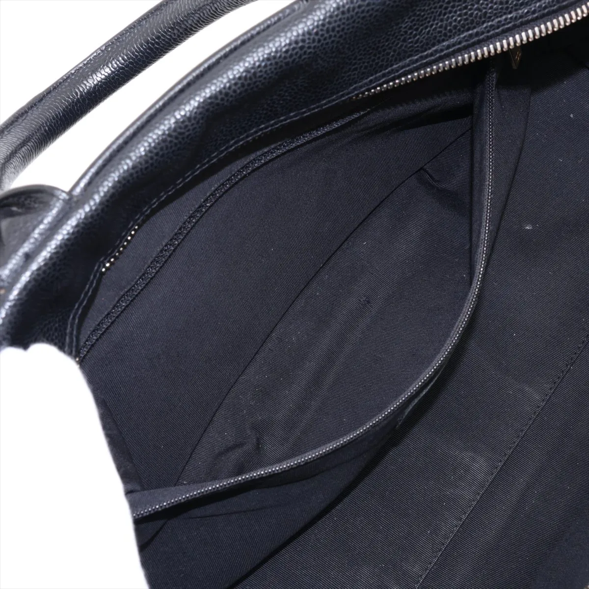 Matelassé Caviar Skin Handbag, Black with Gold Hardware, Item No. 8969401 (Serial Number 8) — view 8