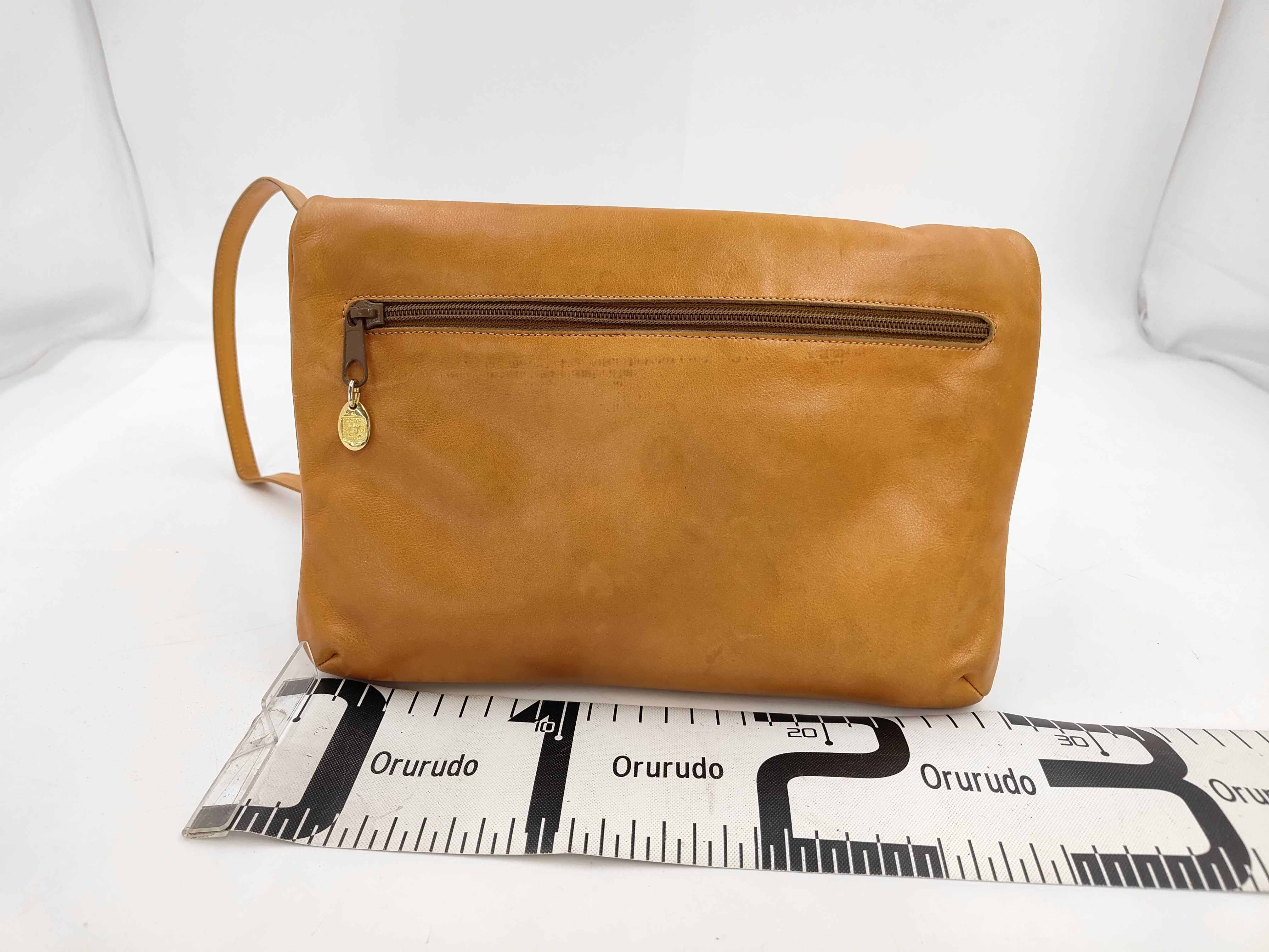 Triomphe Leather Shoulder Bag, Beige — view 2