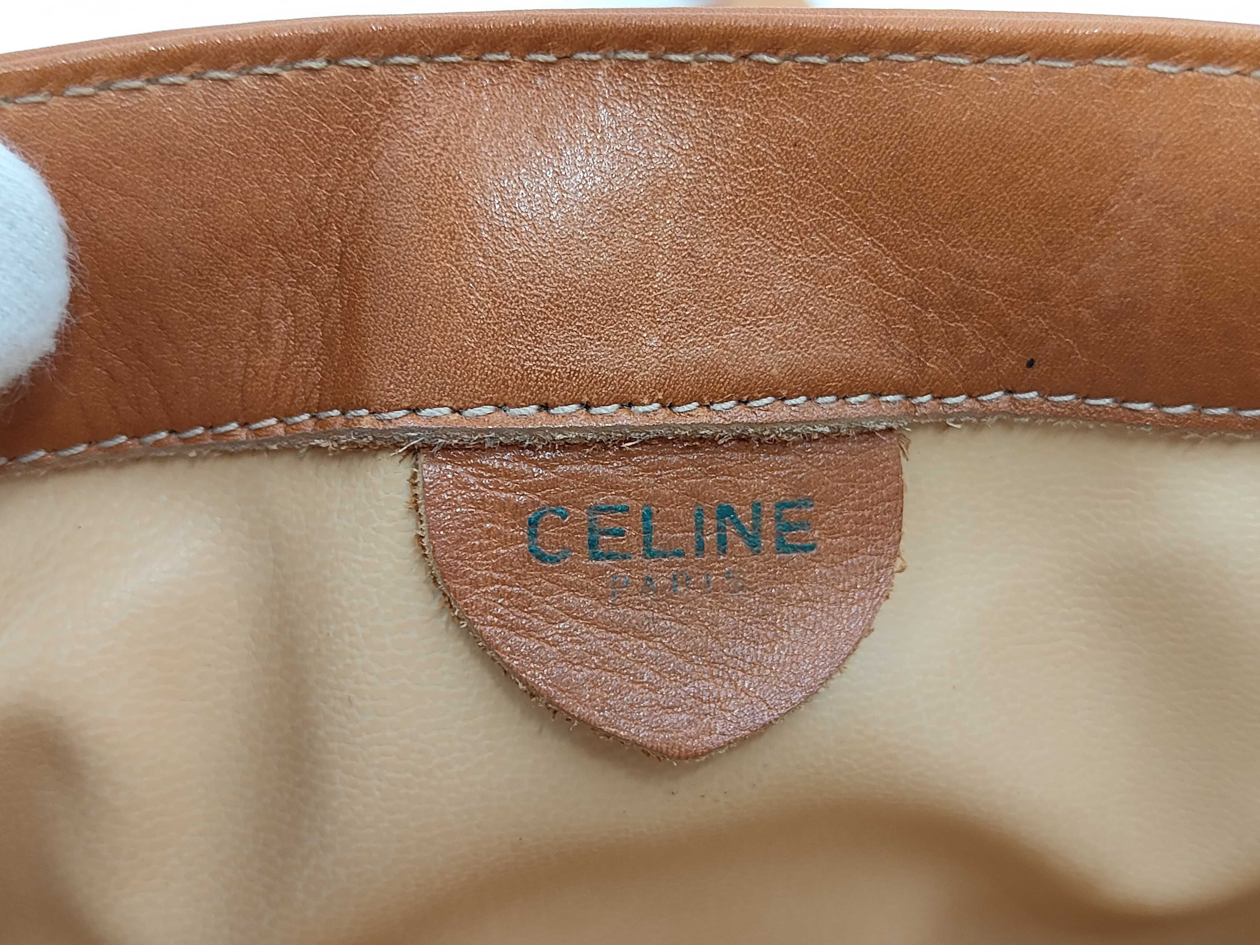 Triomphe Leather Shoulder Bag, Beige — view 10