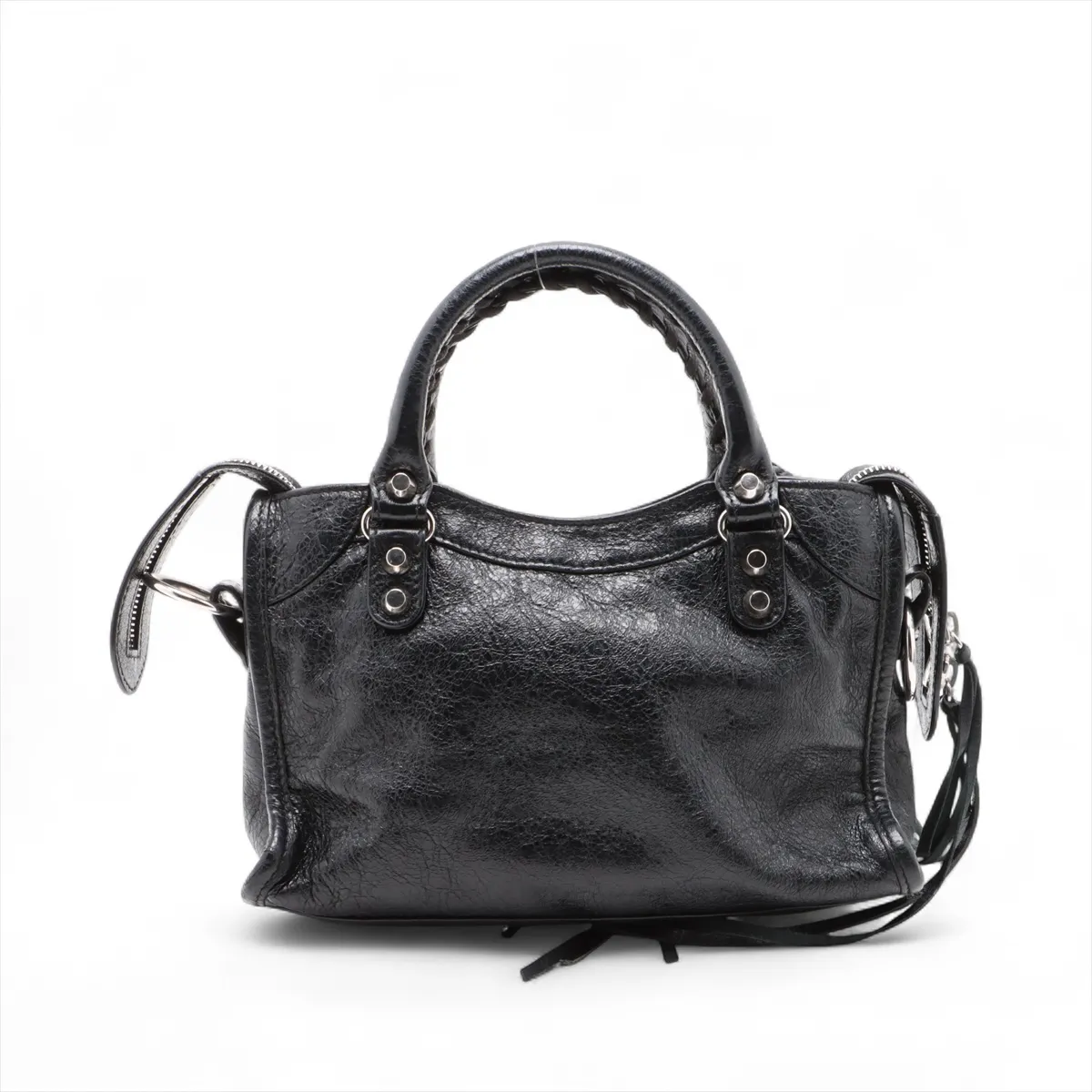 Classic Mini City Leather 2WAY Handbag Black 300295 with Mirror — view 2