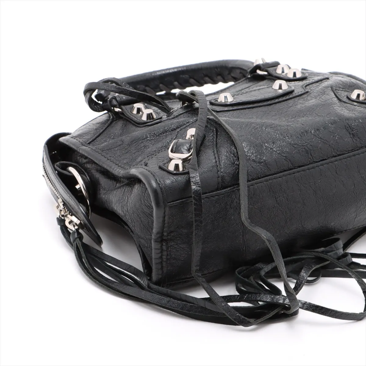 Classic Mini City Leather 2WAY Handbag Black 300295 with Mirror — view 4