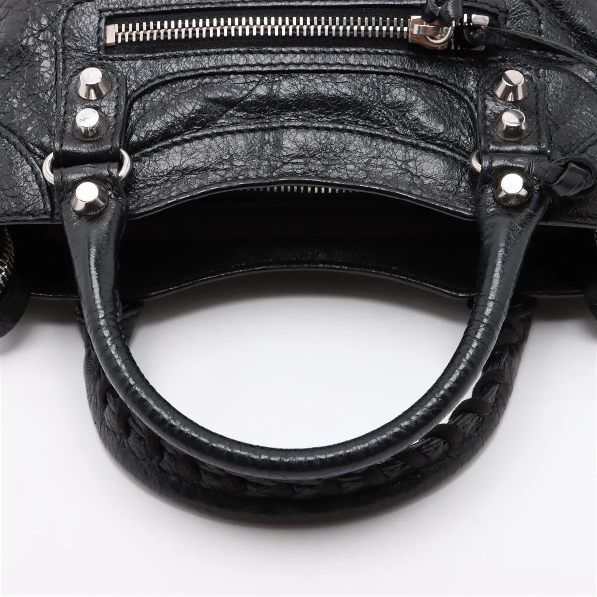 Classic Mini City Leather 2WAY Handbag Black 300295 with Mirror — view 5