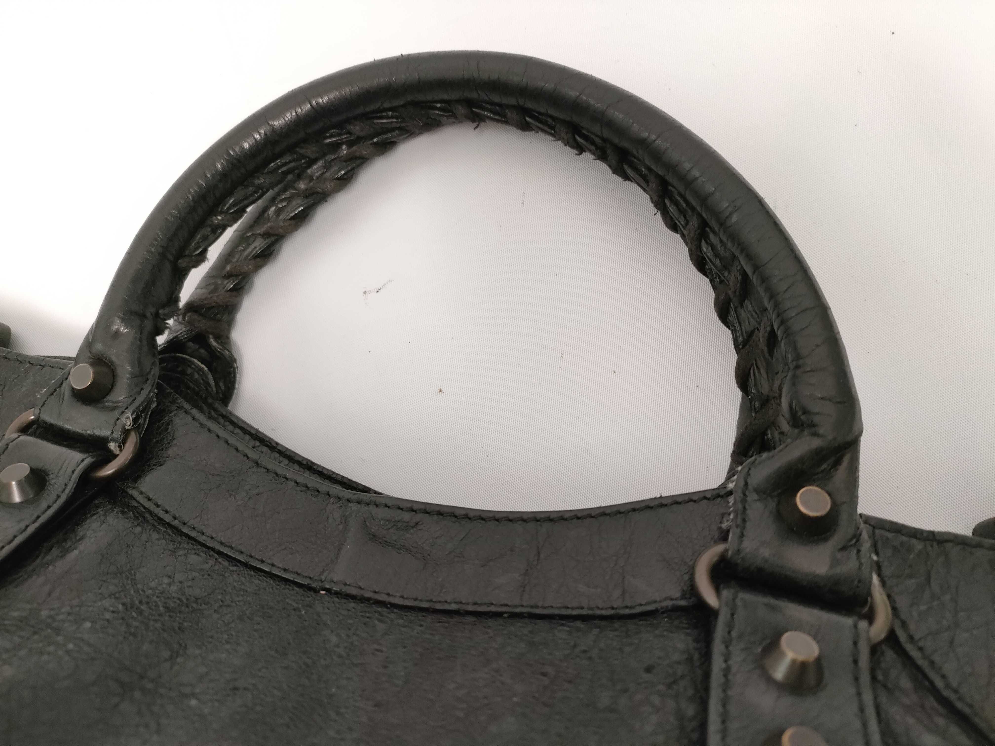 Classic Velo Leather 2-Way Handbag, Black 235216, with Mirror — view 5