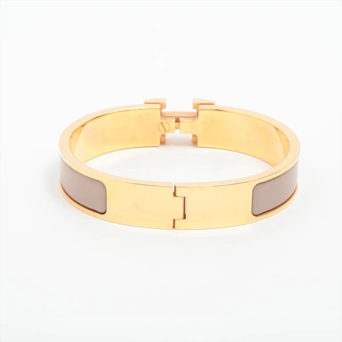 Click H Fan Bangle GP Gold x Marron Glace — view 2