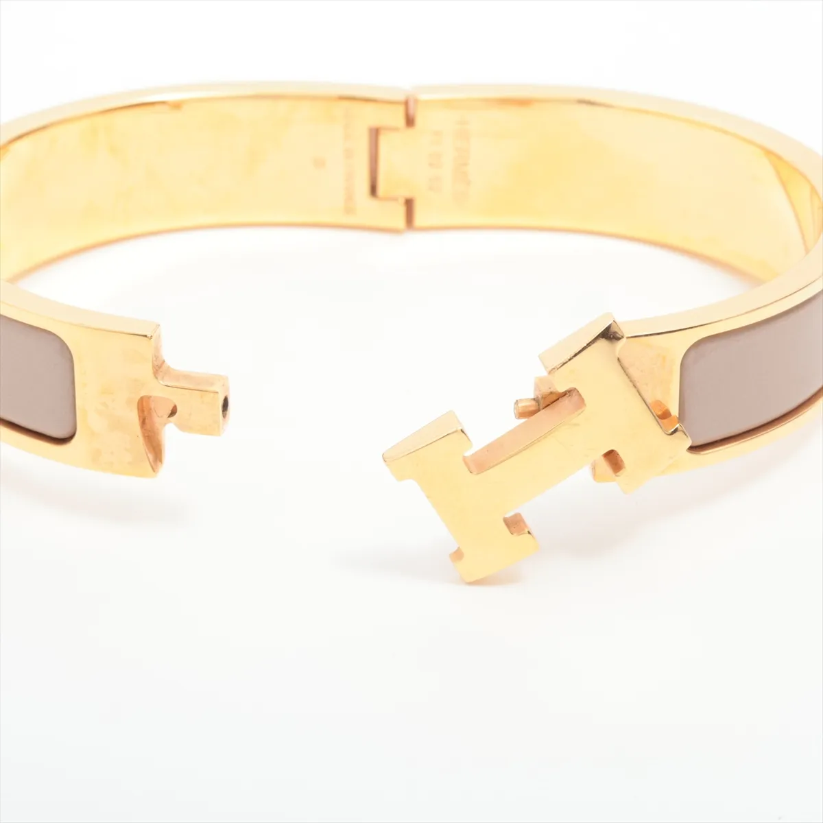 Click H Fan Bangle GP Gold x Marron Glace — view 5