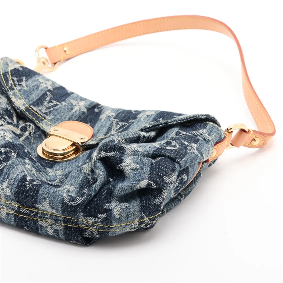 Monogram Denim Mini Pleaty Raye M95333 SR1006 Blue — view 3