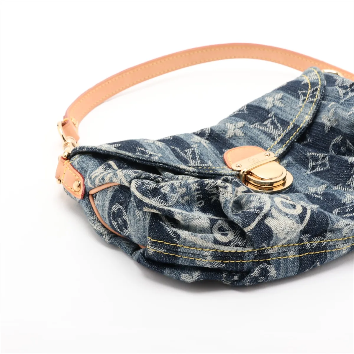 Monogram Denim Mini Pleaty Raye M95333 SR1006 Blue — view 4
