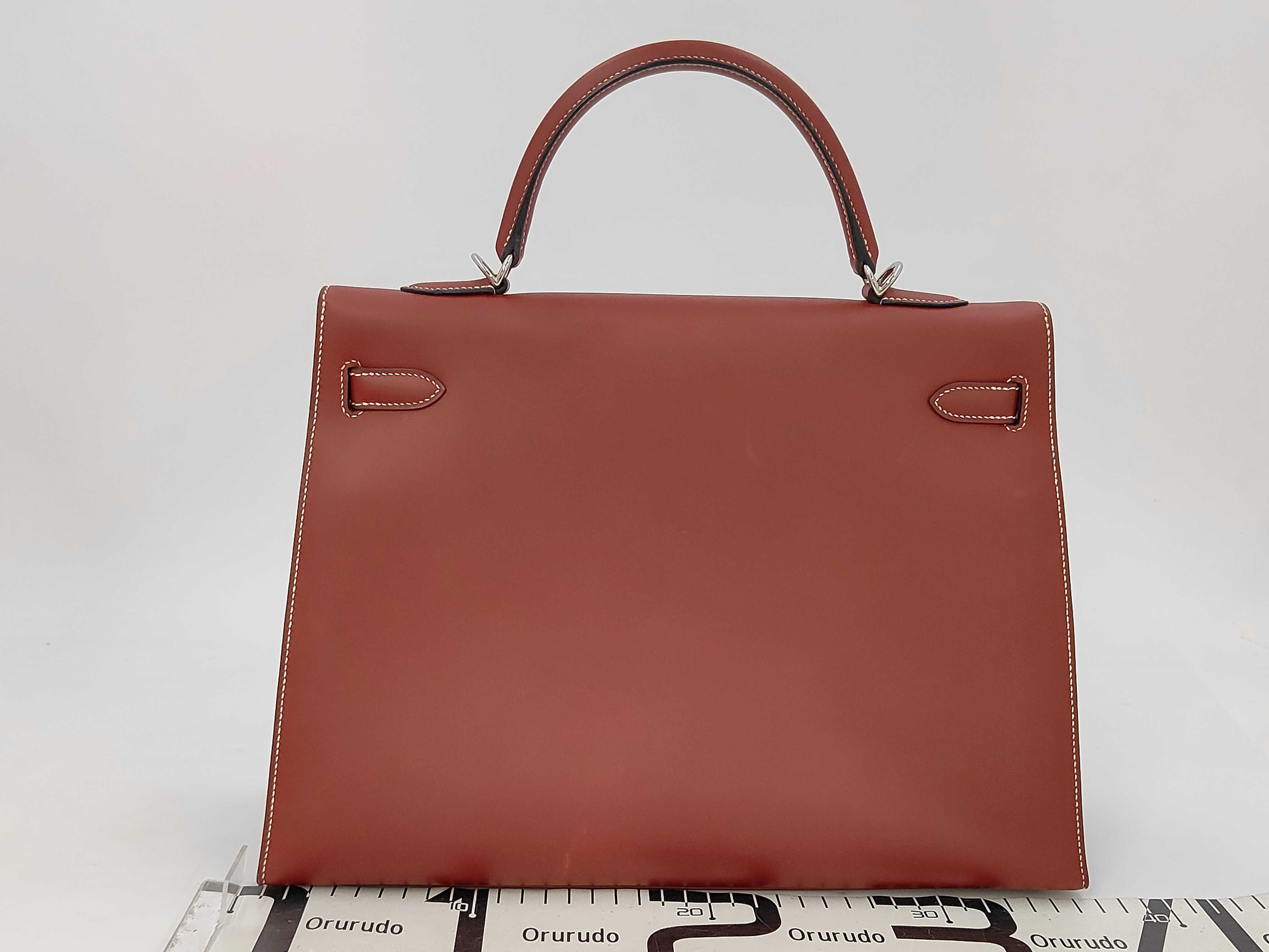 Chamonix Kelly 35 Rouge H Silver Hardware Strap Handbag — view 2
