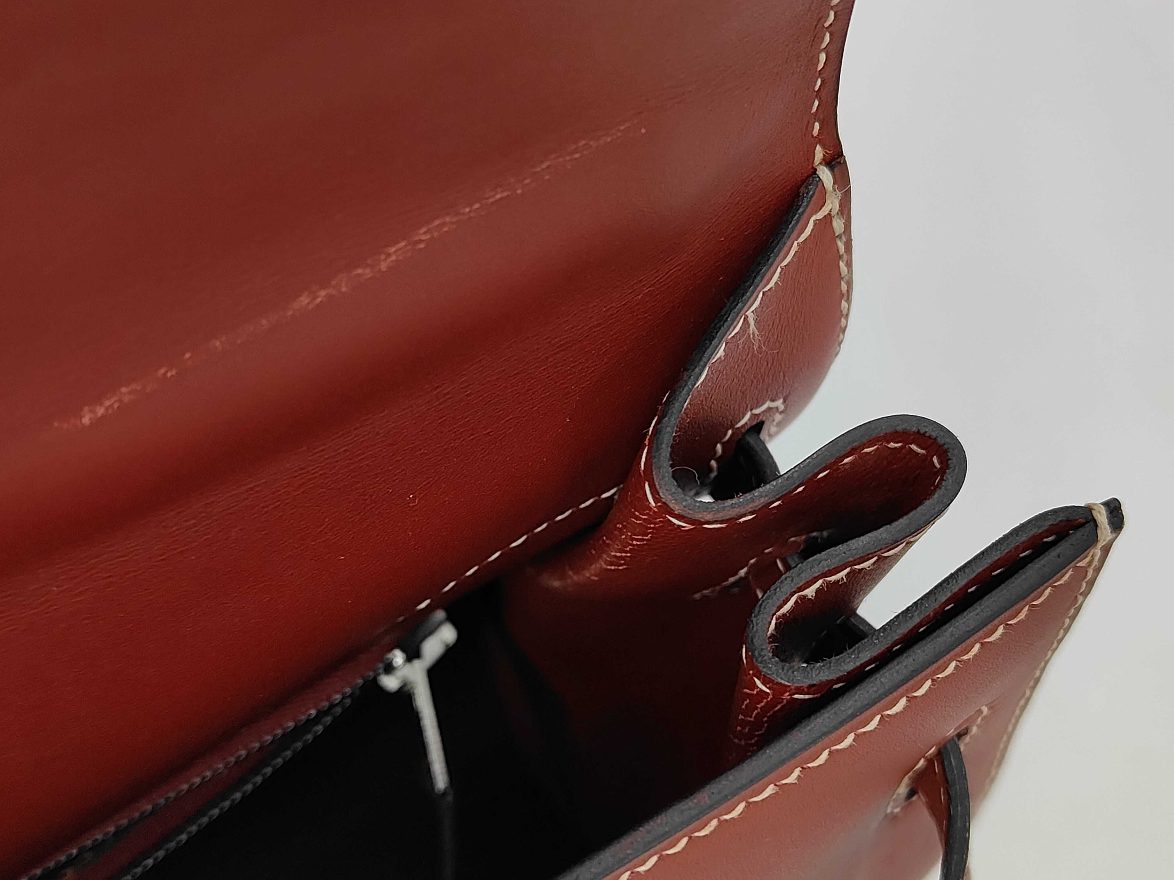 Chamonix Kelly 35 Rouge H Silver Hardware Strap Handbag — view 11