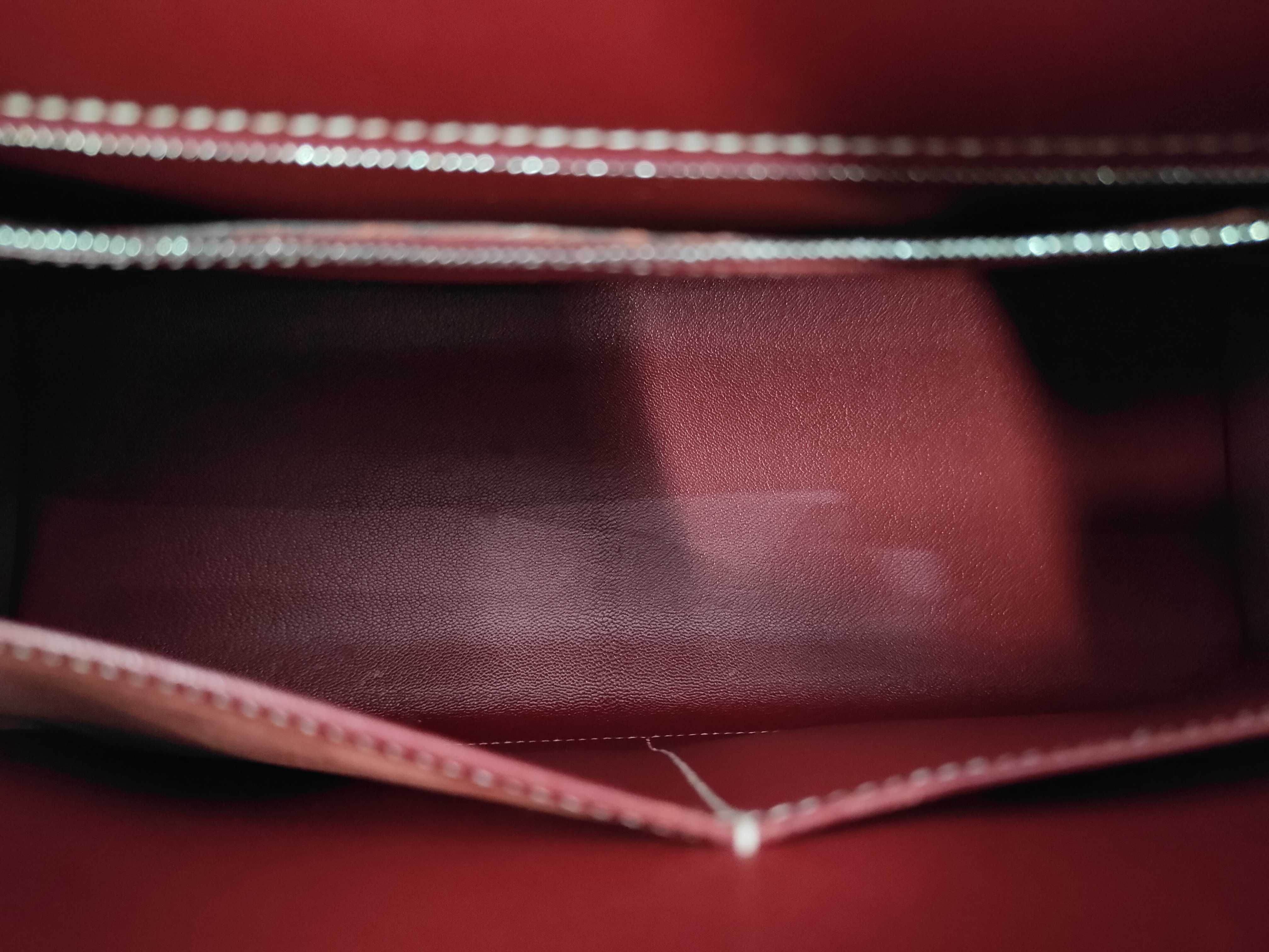 Chamonix Kelly 35 Rouge H Silver Hardware Strap Handbag — view 8