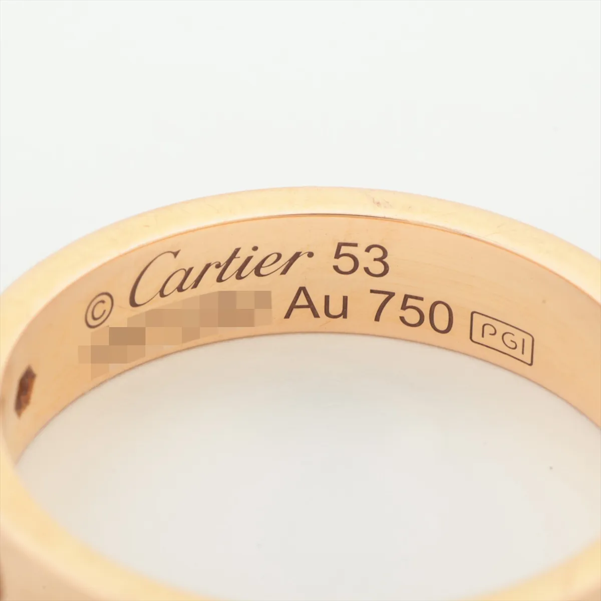 Mini Love 1P Ring, 750 (PG), 4.7g, Size 53, YMY252, dents. — view 3