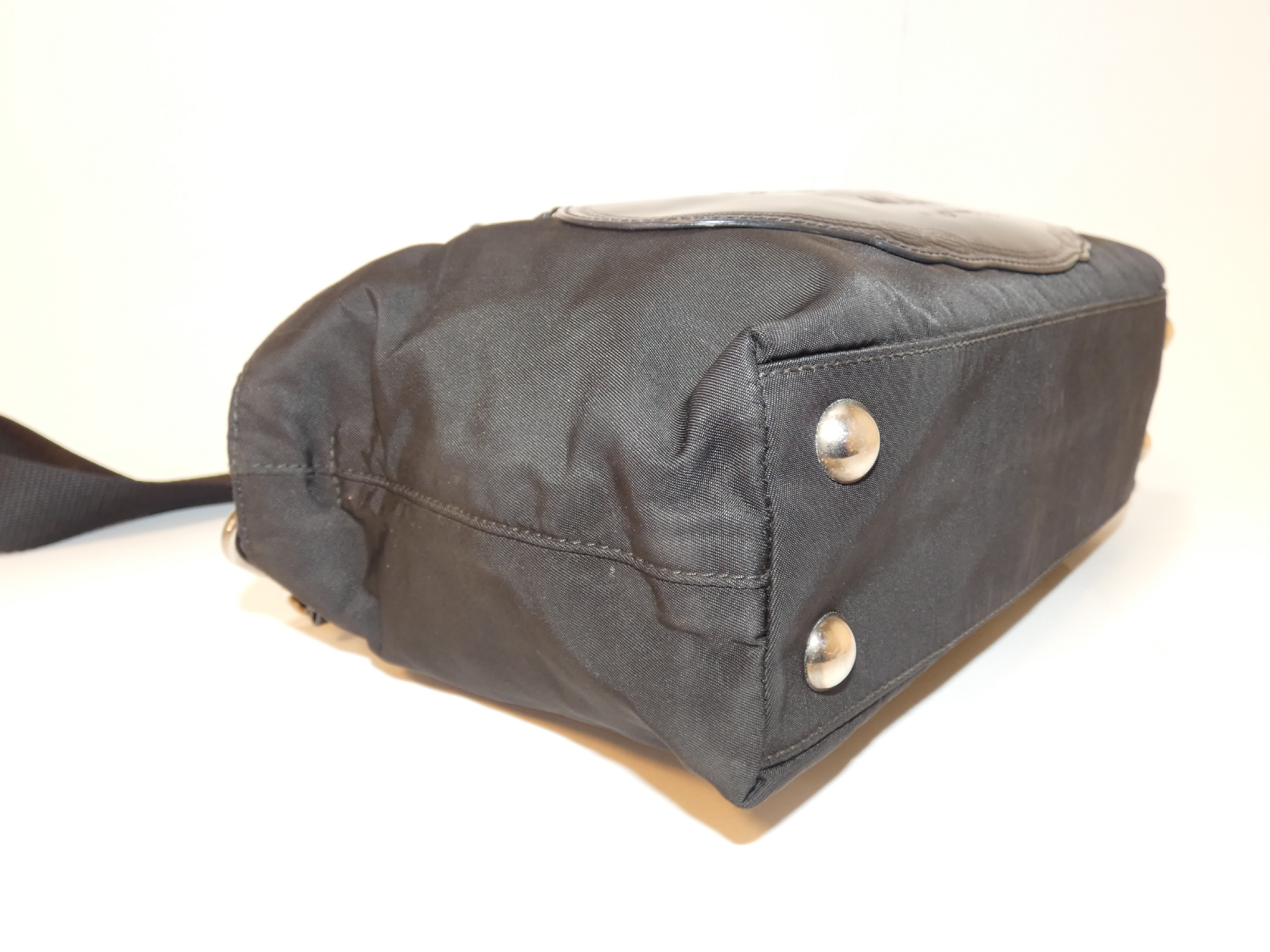 2-way Logo Jacquard Nylon Black Handbag — view 5