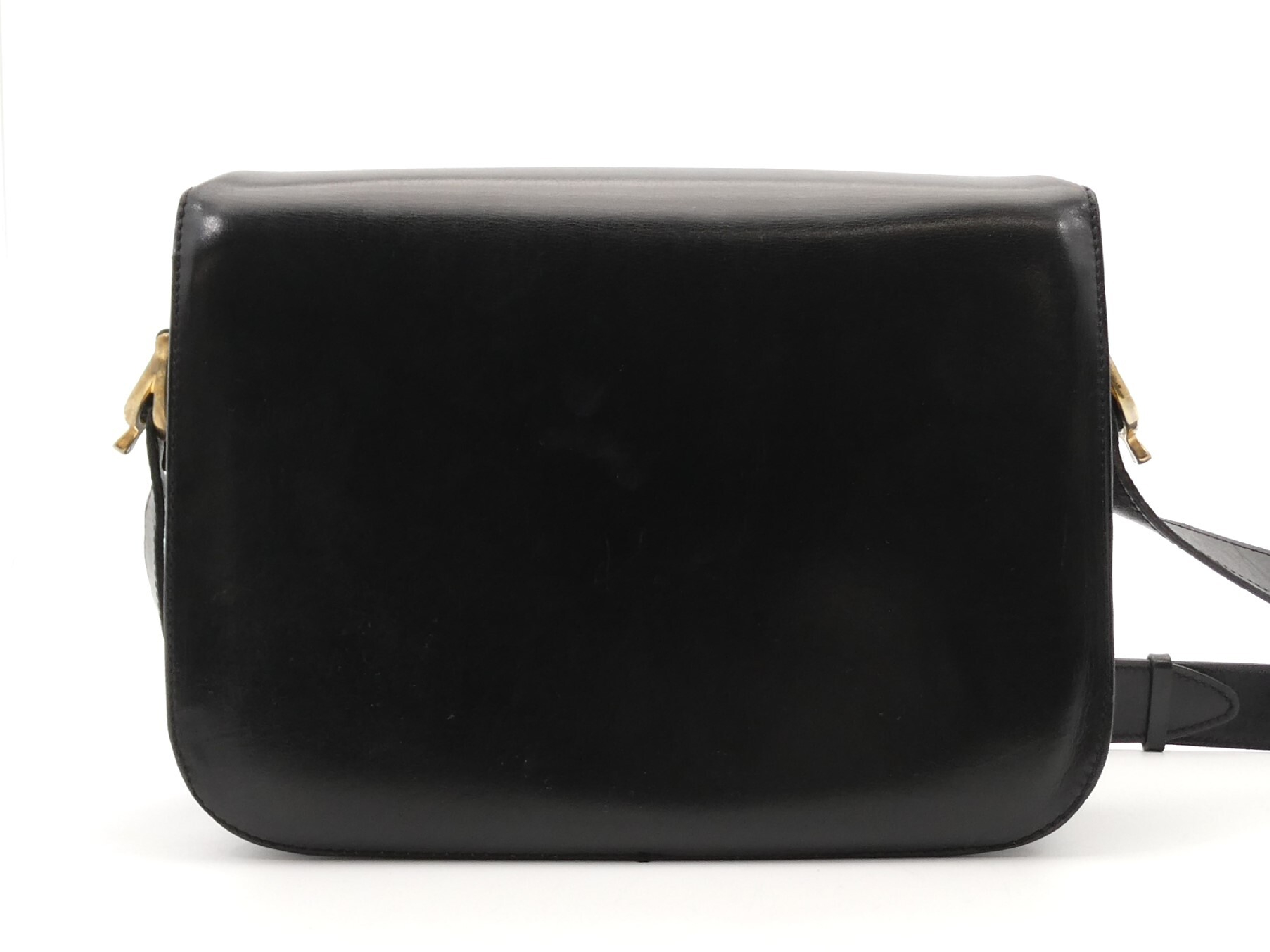 leather shoulder bag with carriage hardware — view 2