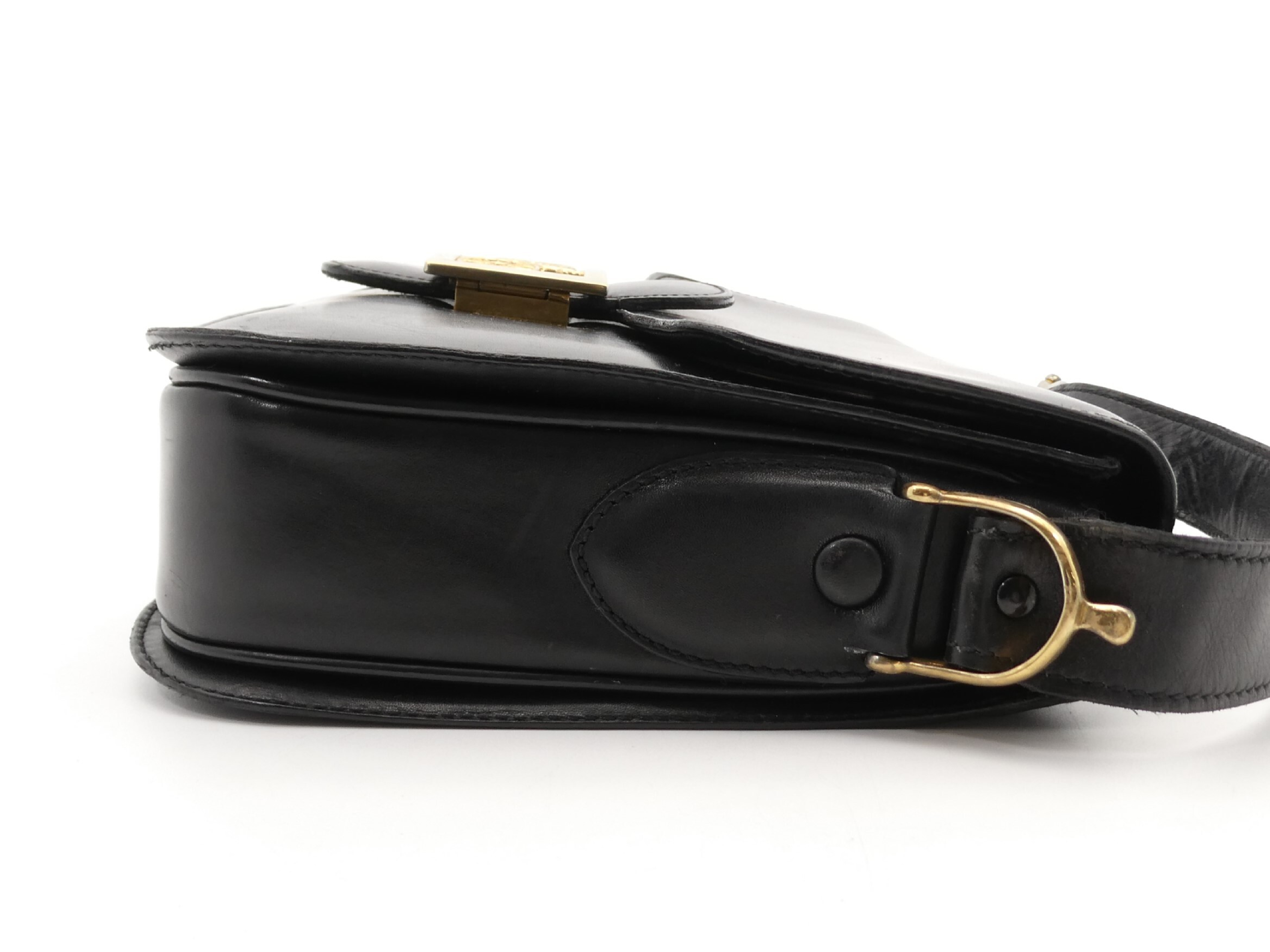 leather shoulder bag with carriage hardware — view 4
