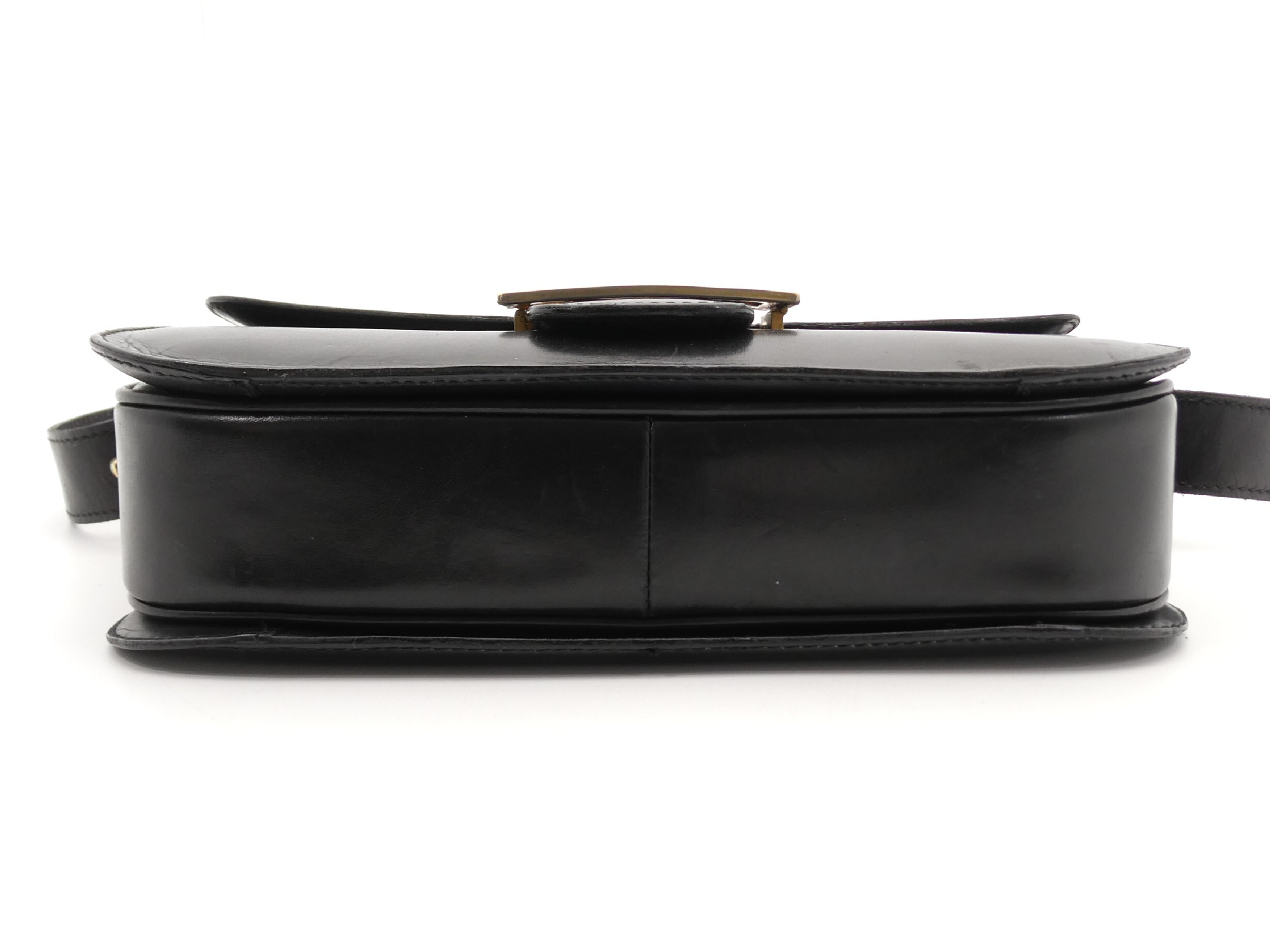 leather shoulder bag with carriage hardware — view 5