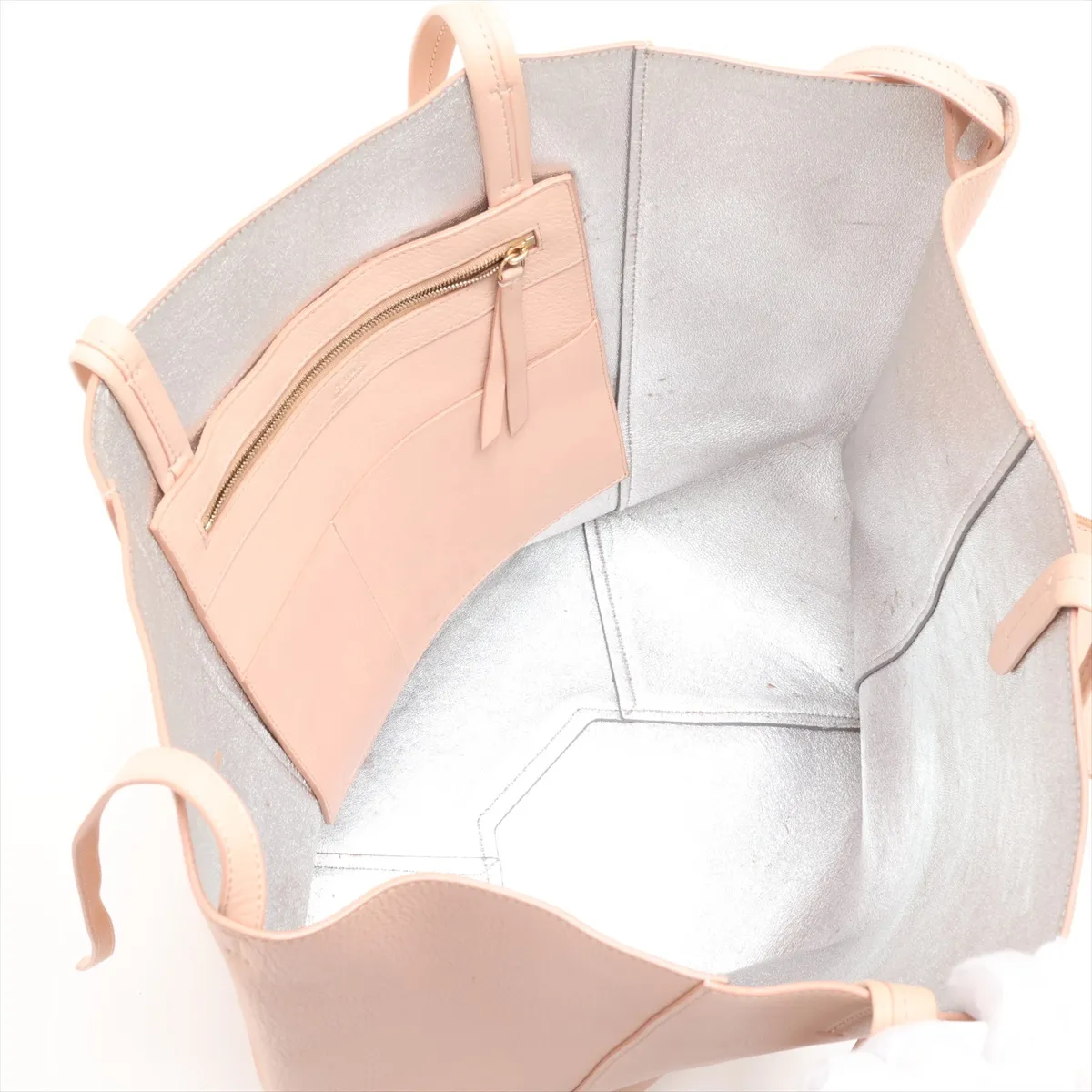 Cabas Phantom Leather Tote Bag Pink — view 7