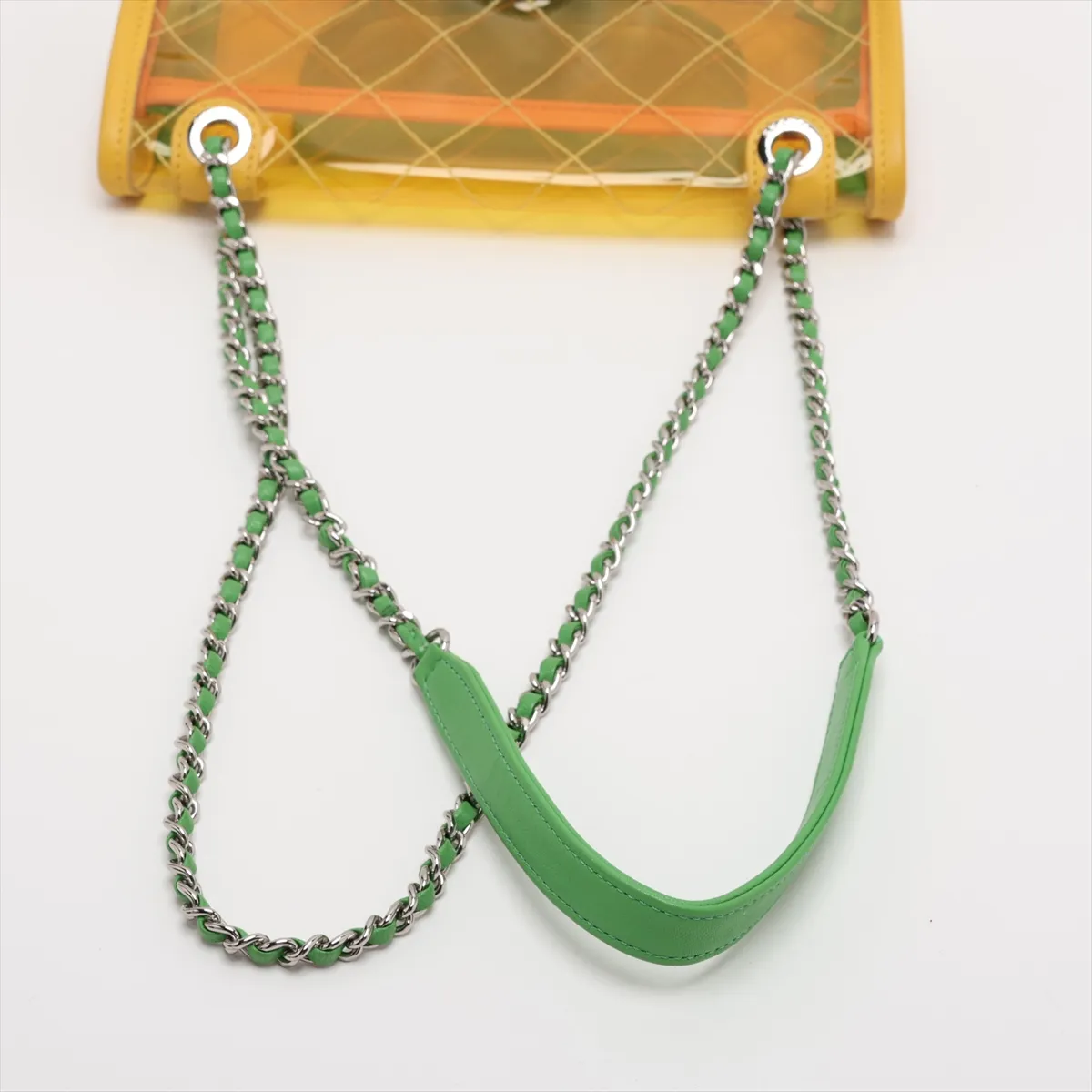 Matelassé Vinyl Single Flap Double Chain Bag, Multicolor, Silver Hardware, 25897435 (Serial Number 25) — view 5