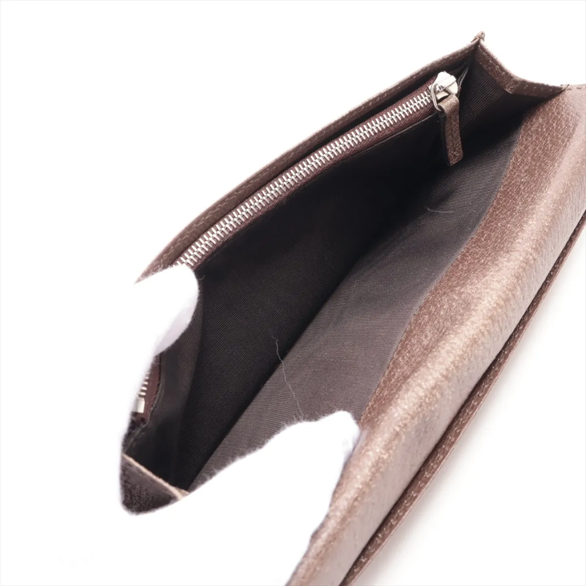 Tian GG Supreme PVC x Leather Long Wallet, Beige x Brown, 427011 — view 6